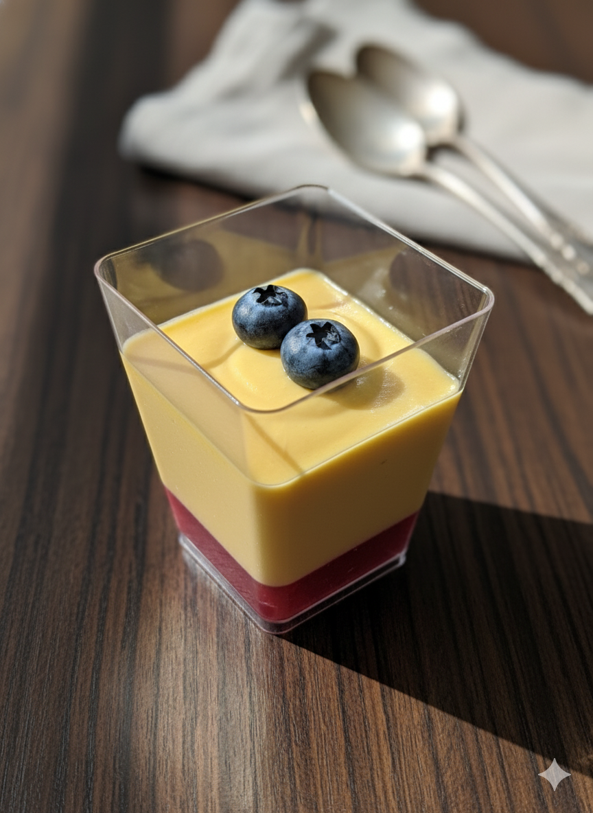 Creamy mango mousse dessert